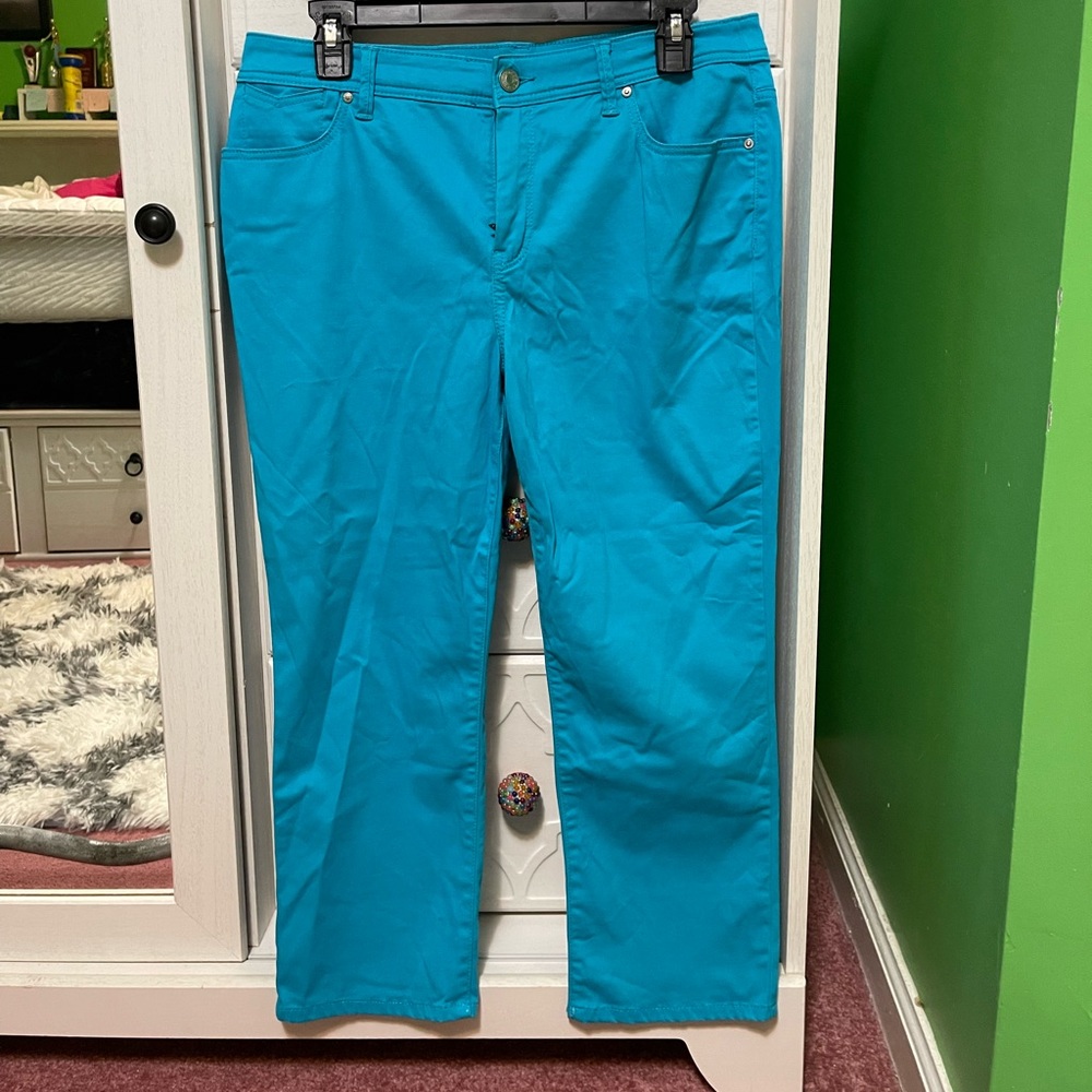 Chico’s turquoise crop pants 1P